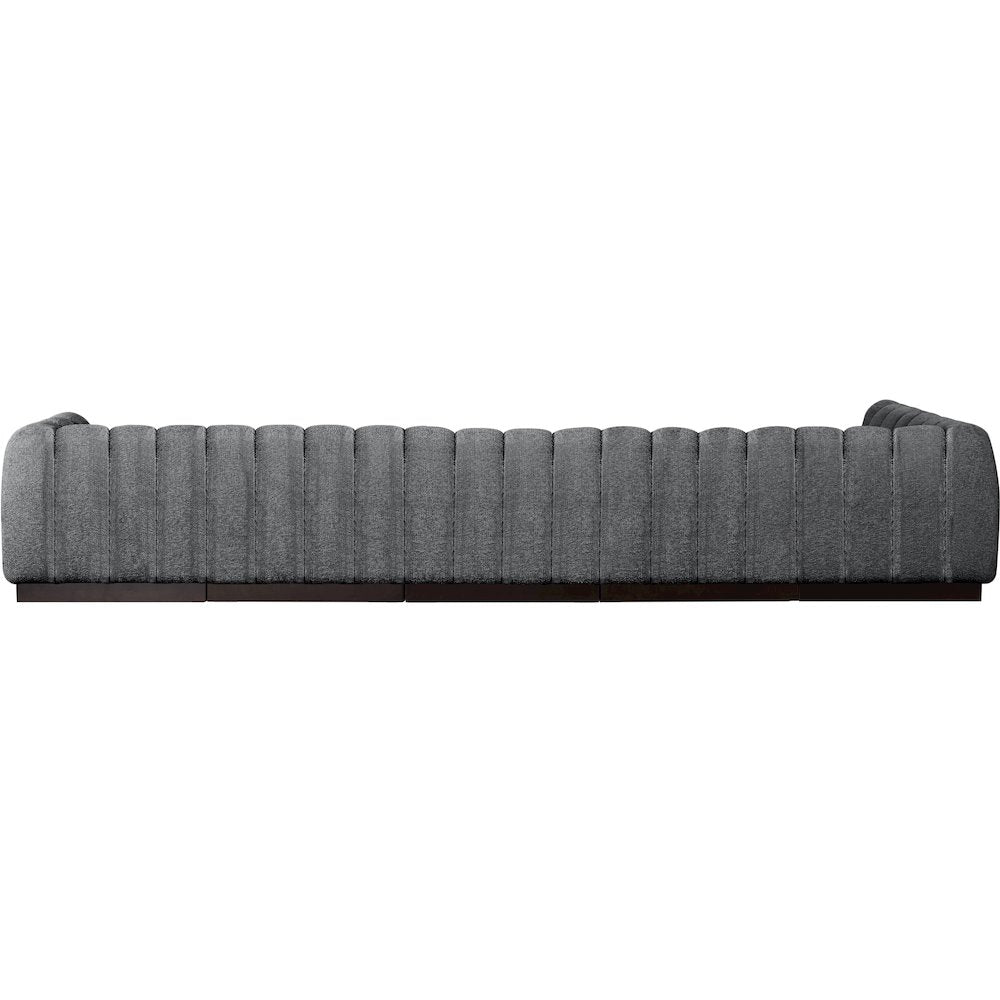 Quinn Grey Chenille Fabric Modular Sectional