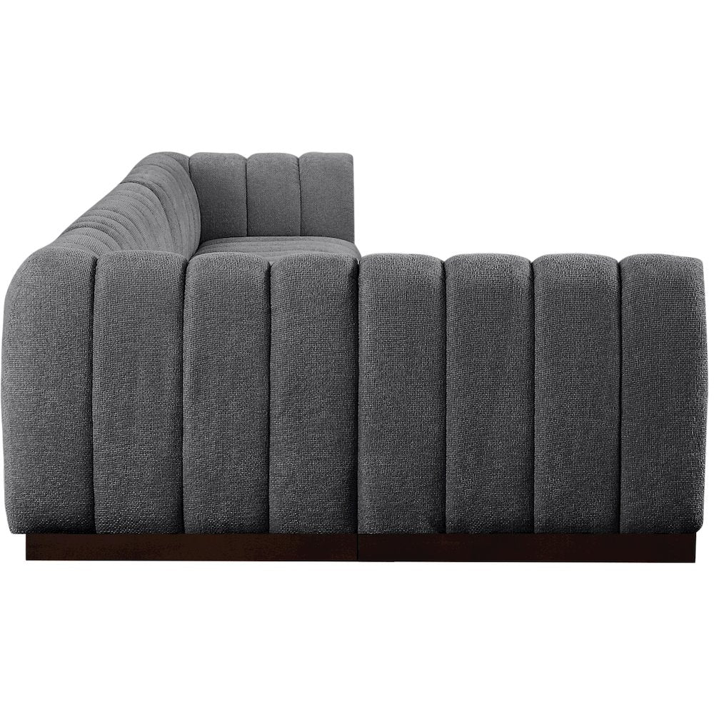 Quinn Grey Chenille Fabric Modular Sectional