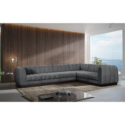 Quinn Grey Chenille Fabric Modular Sectional