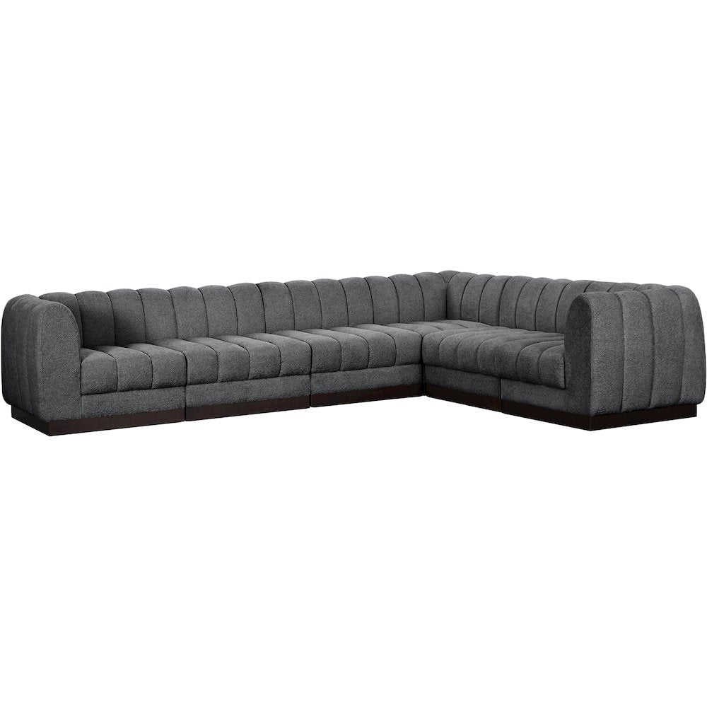 Quinn Grey Chenille Fabric Modular Sectional
