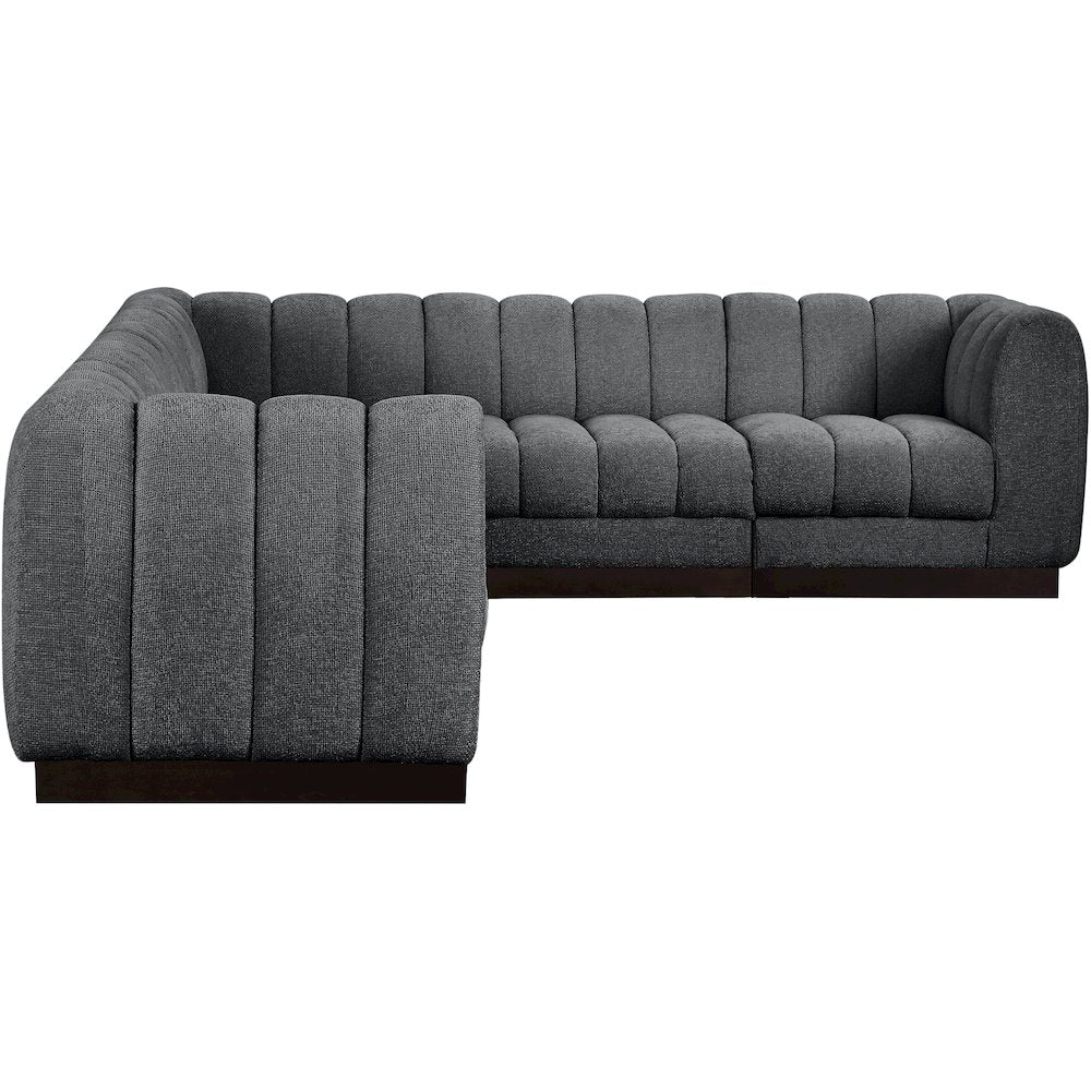 Quinn Grey Chenille Fabric Modular Sectional