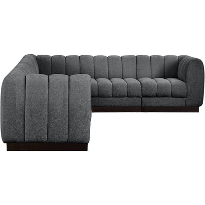 Quinn Grey Chenille Fabric Modular Sectional