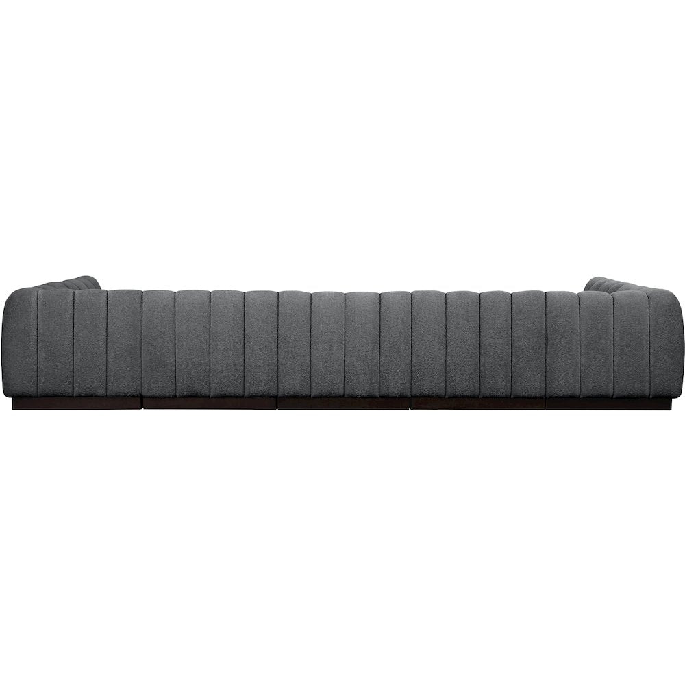 Quinn Grey Chenille Fabric Modular Sectional