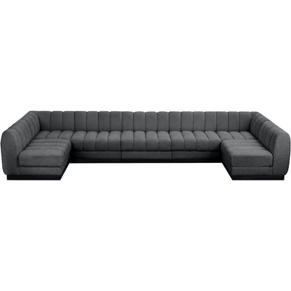 Quinn Grey Chenille Fabric Modular Sectional