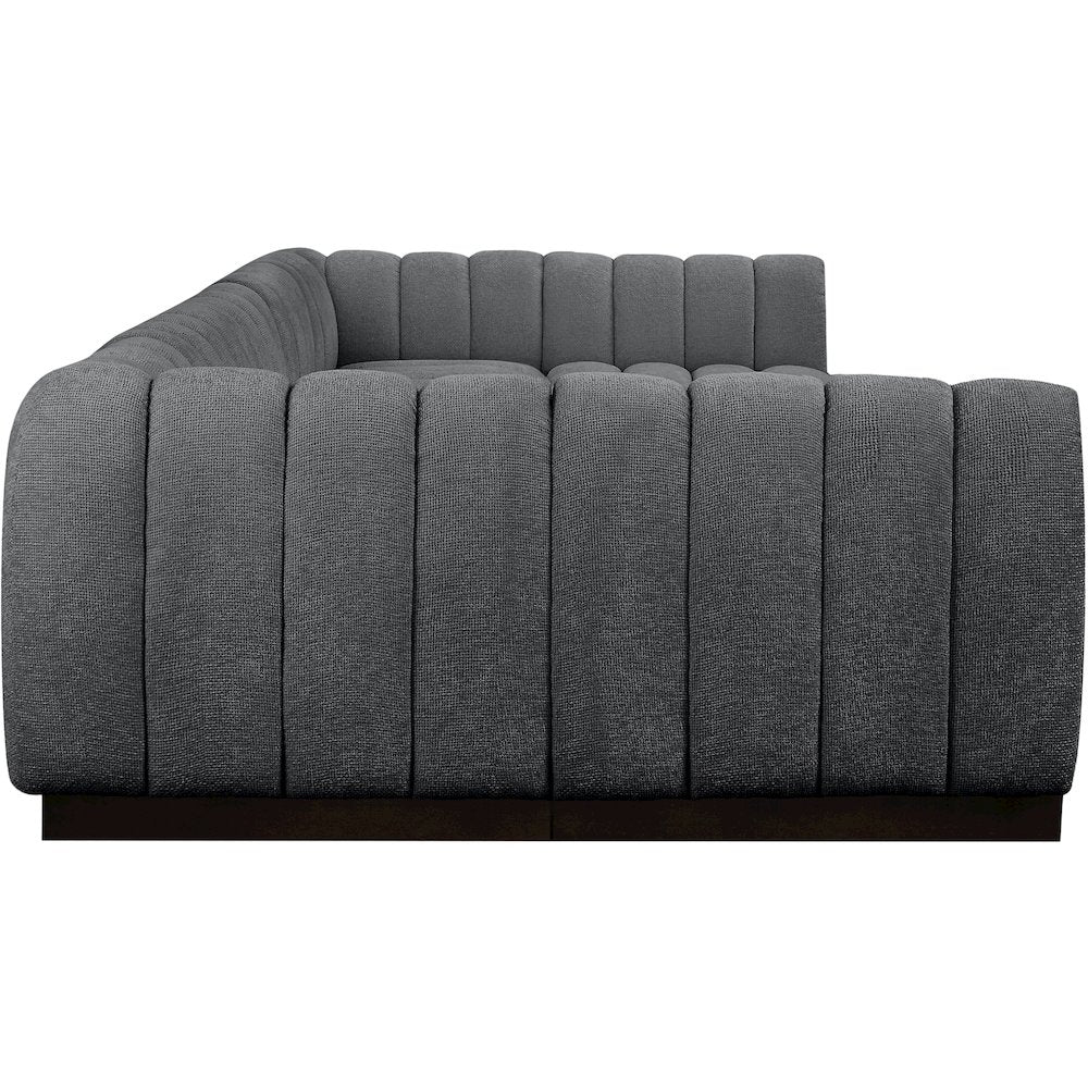 Quinn Grey Chenille Fabric Modular Sectional