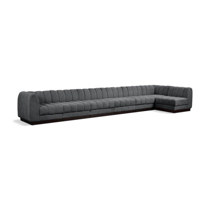 Quinn Grey Chenille Fabric Modular Sectional