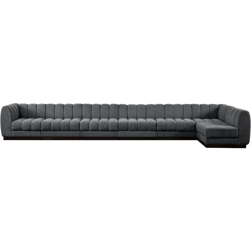 Quinn Grey Chenille Fabric Modular Sectional