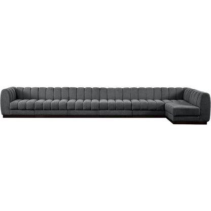 Quinn Grey Chenille Fabric Modular Sectional