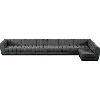 Quinn Grey Chenille Fabric Modular Sectional