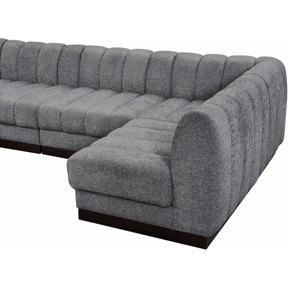 Quinn Grey Chenille Fabric Modular Sectional