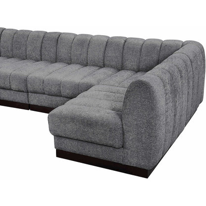 Quinn Grey Chenille Fabric Modular Sectional