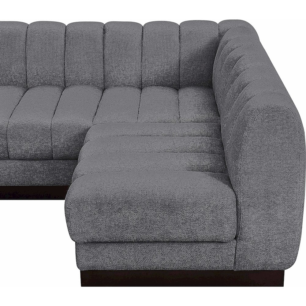 Quinn Grey Chenille Fabric Modular Sectional