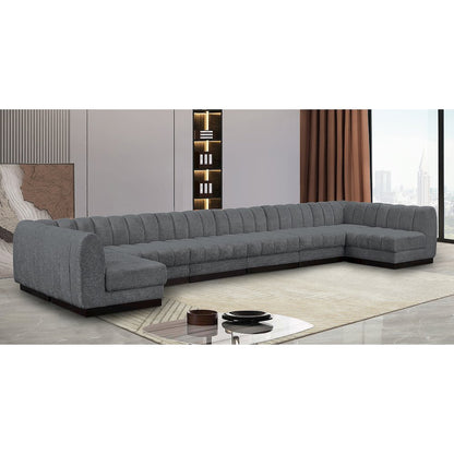 Quinn Grey Chenille Fabric Modular Sectional