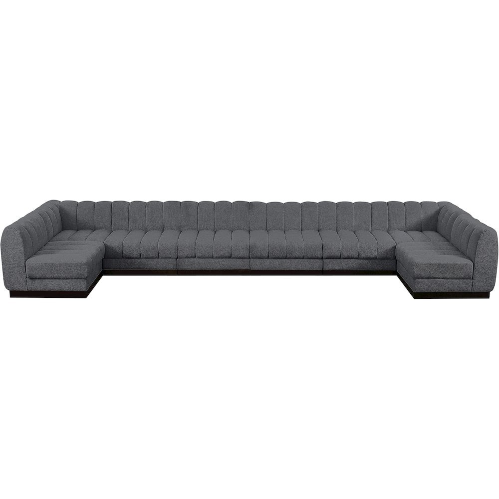 Quinn Grey Chenille Fabric Modular Sectional