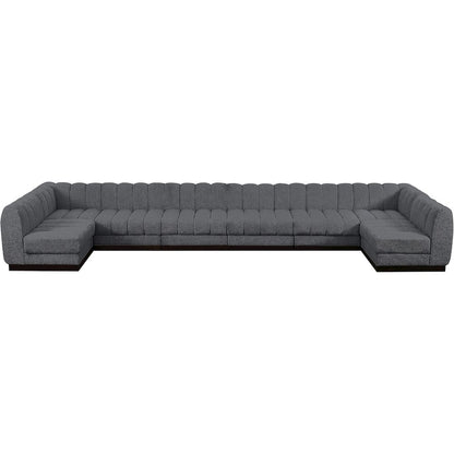 Quinn Grey Chenille Fabric Modular Sectional