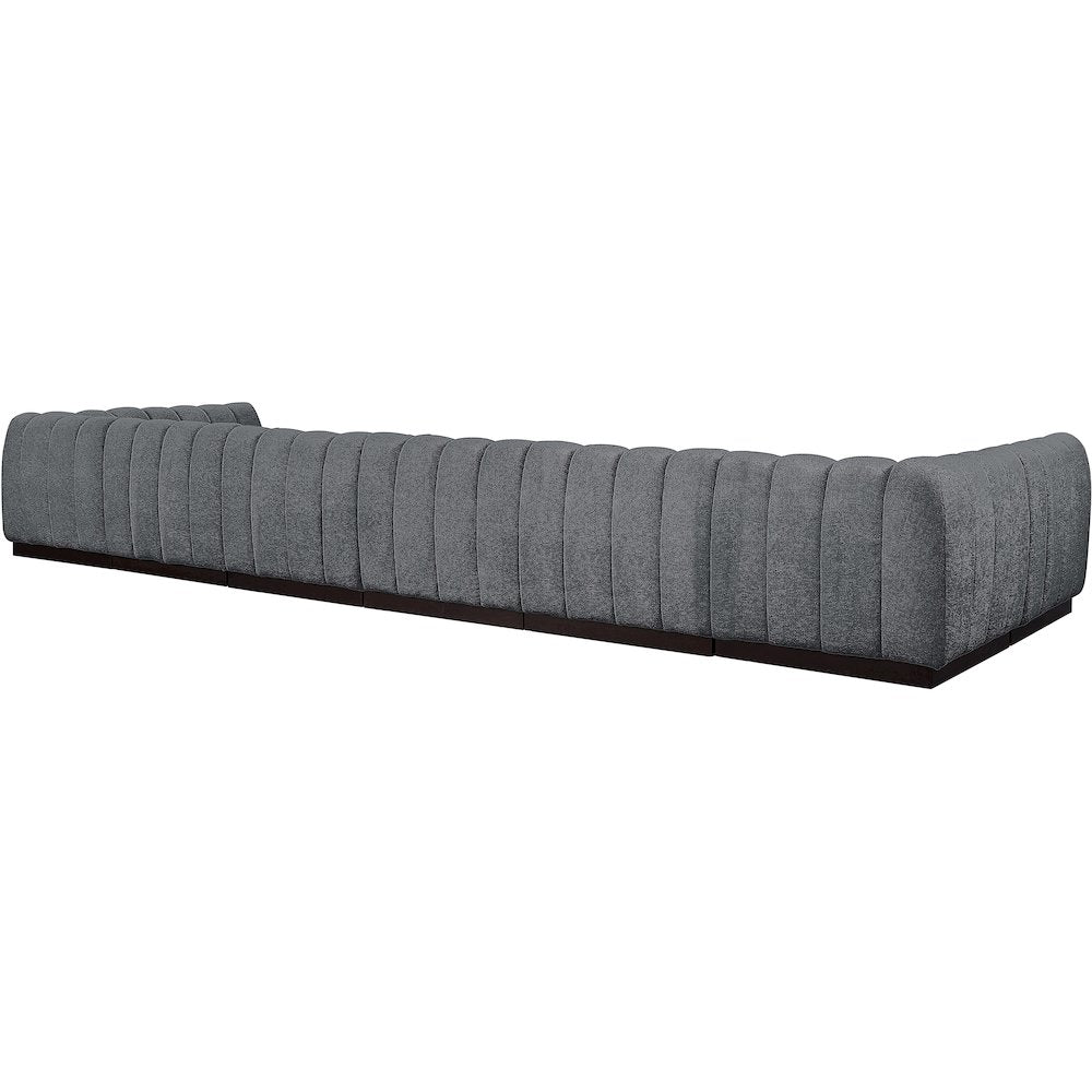 Quinn Grey Chenille Fabric Modular Sectional