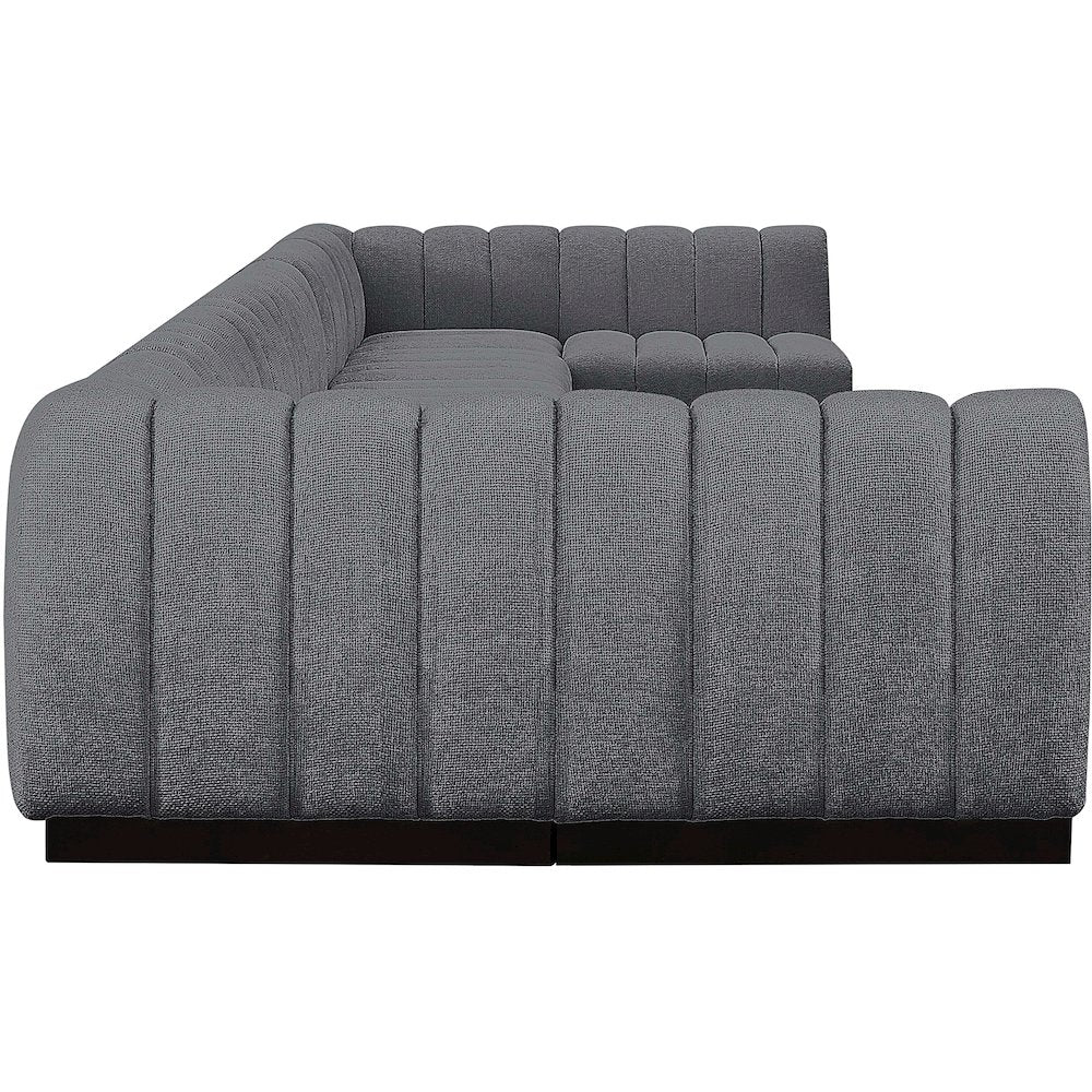 Quinn Grey Chenille Fabric Modular Sectional