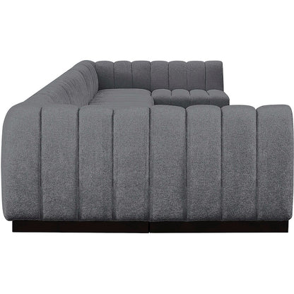 Quinn Grey Chenille Fabric Modular Sectional