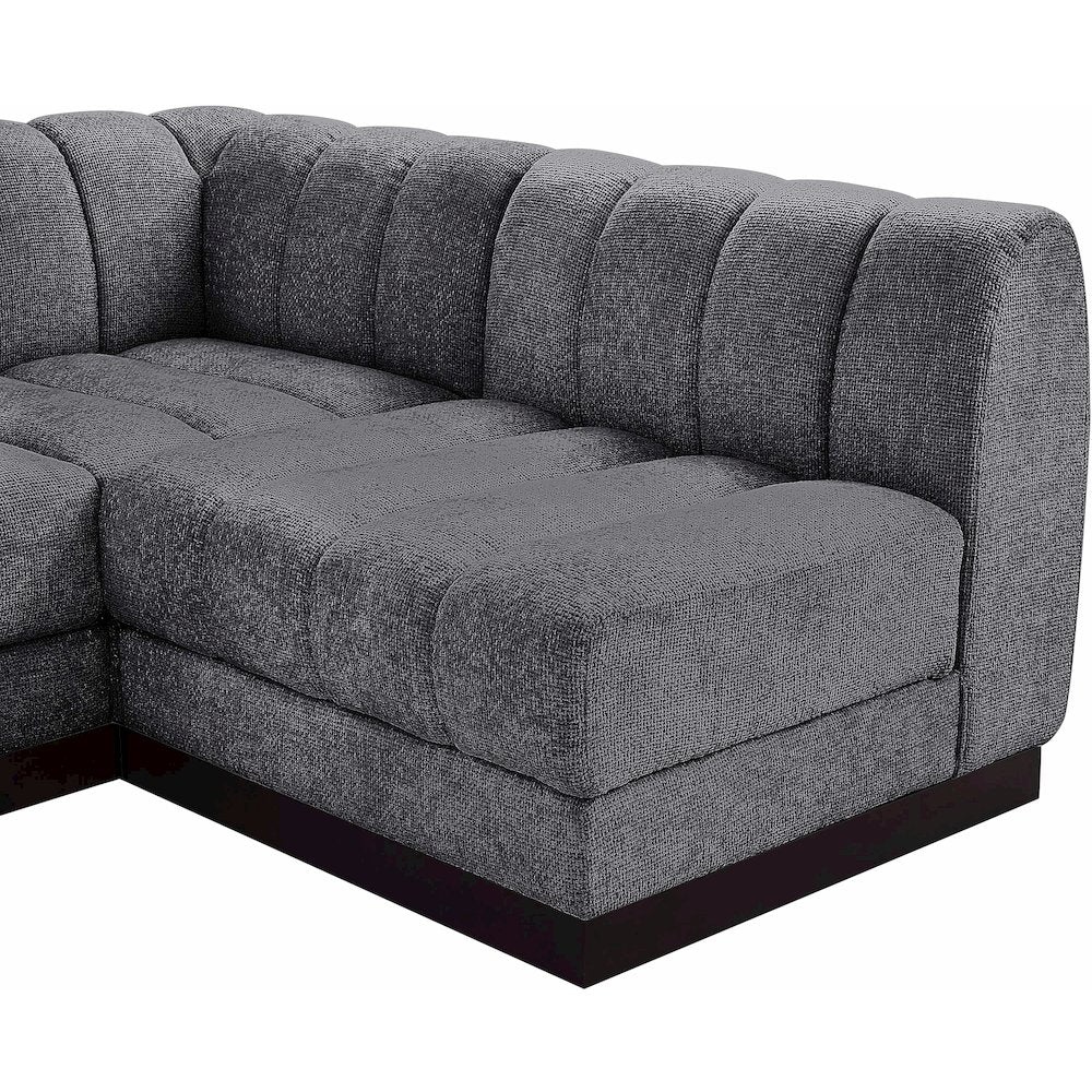 Quinn Grey Chenille Fabric Modular Sectional