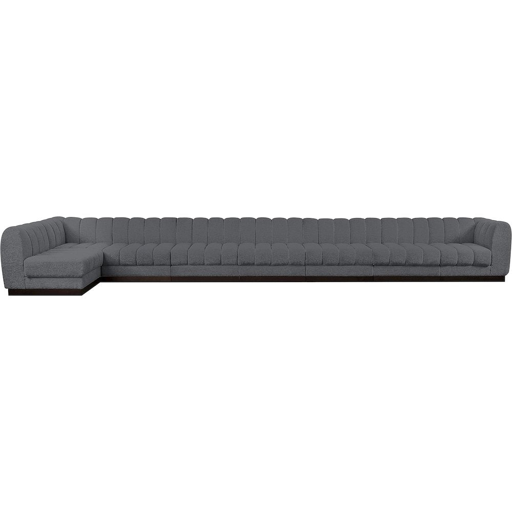 Quinn Grey Chenille Fabric Modular Sectional