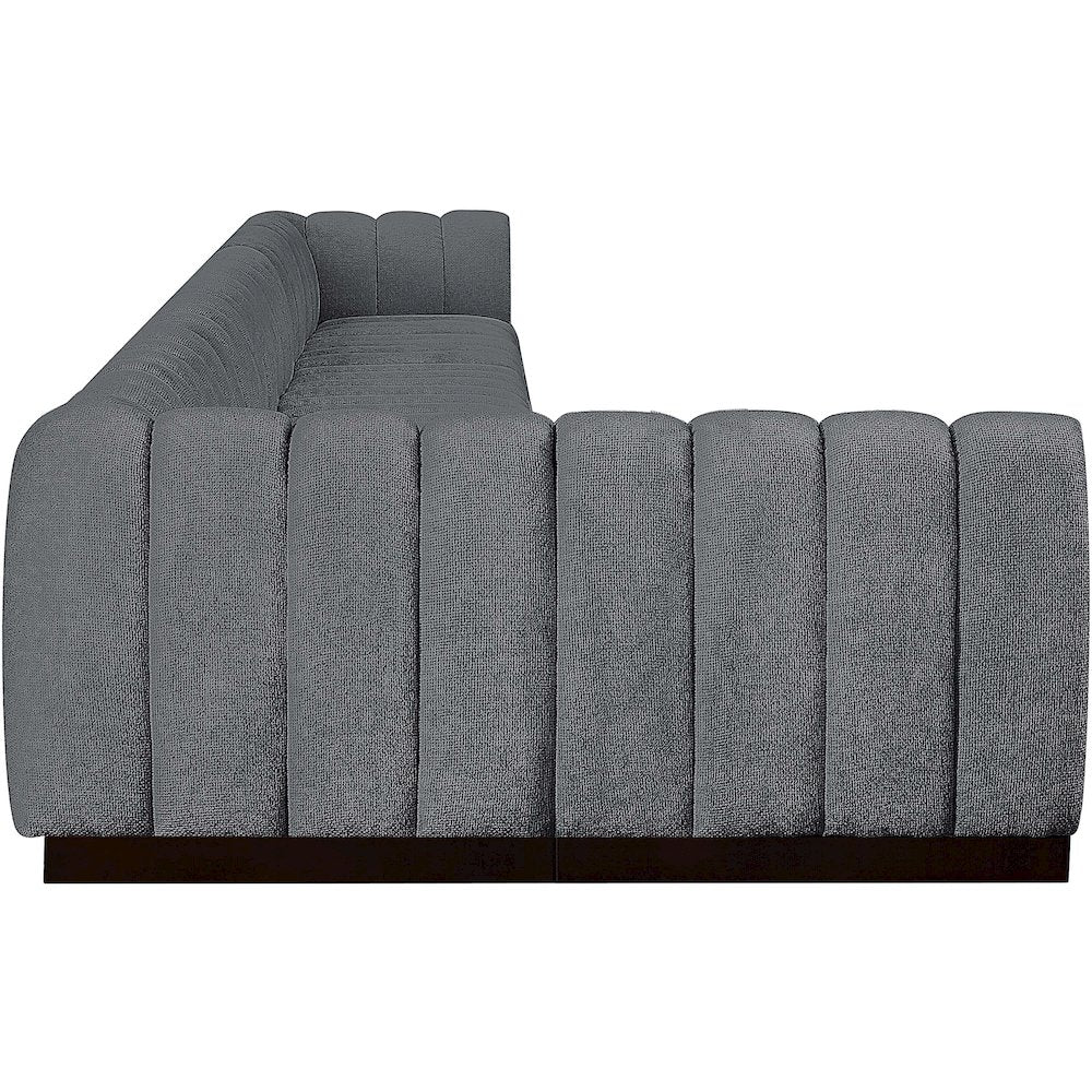 Quinn Grey Chenille Fabric Modular Sectional