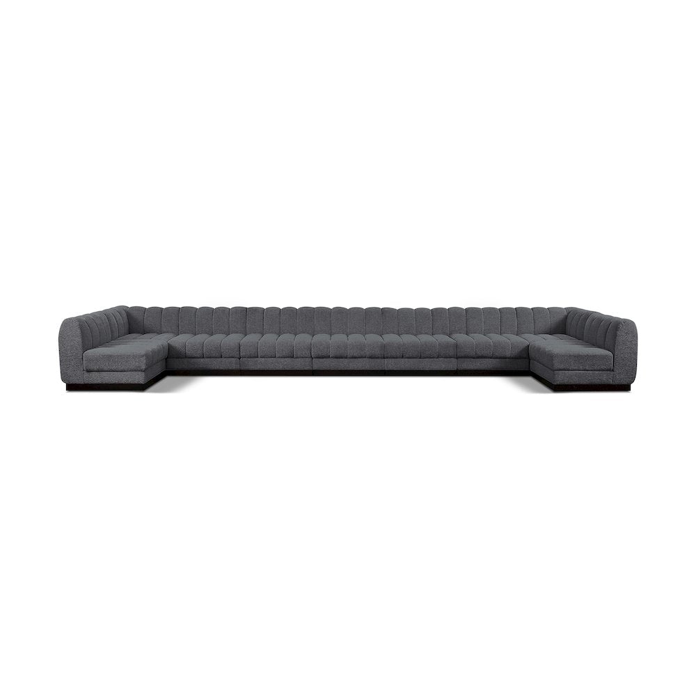 Quinn Grey Chenille Fabric Modular Sectional