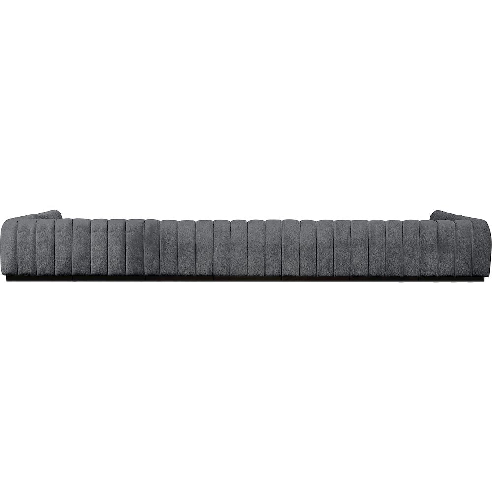 Quinn Grey Chenille Fabric Modular Sectional