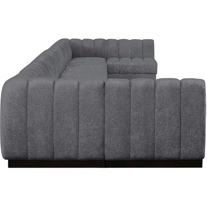 Quinn Grey Chenille Fabric Modular Sectional