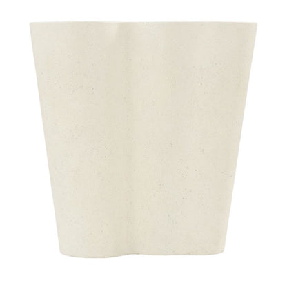 Cream Concrete And Fiberglass Indoor Outdoor End Table With Art Deco Style