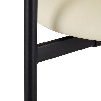 Vegan Leather Counter Stools with Back, Kitchen Island, Cream, Set of 2