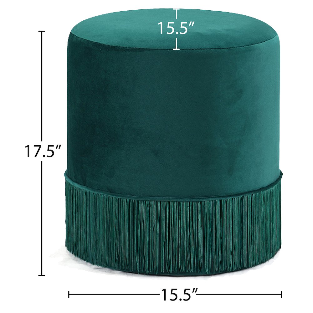 Teddy Green Velvet Ottoman/Stool