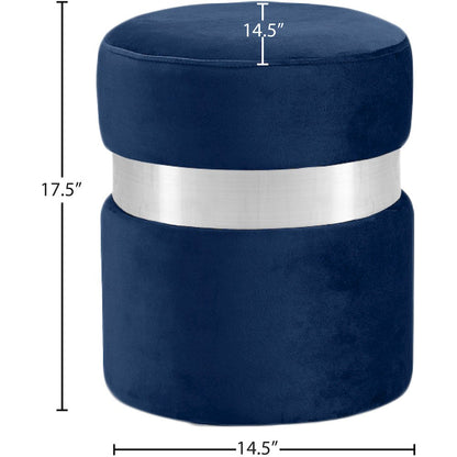 Hailey Navy Velvet Ottoman/Stool