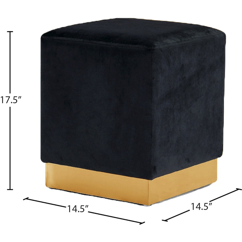 Jax Black Velvet Ottoman/Stool
