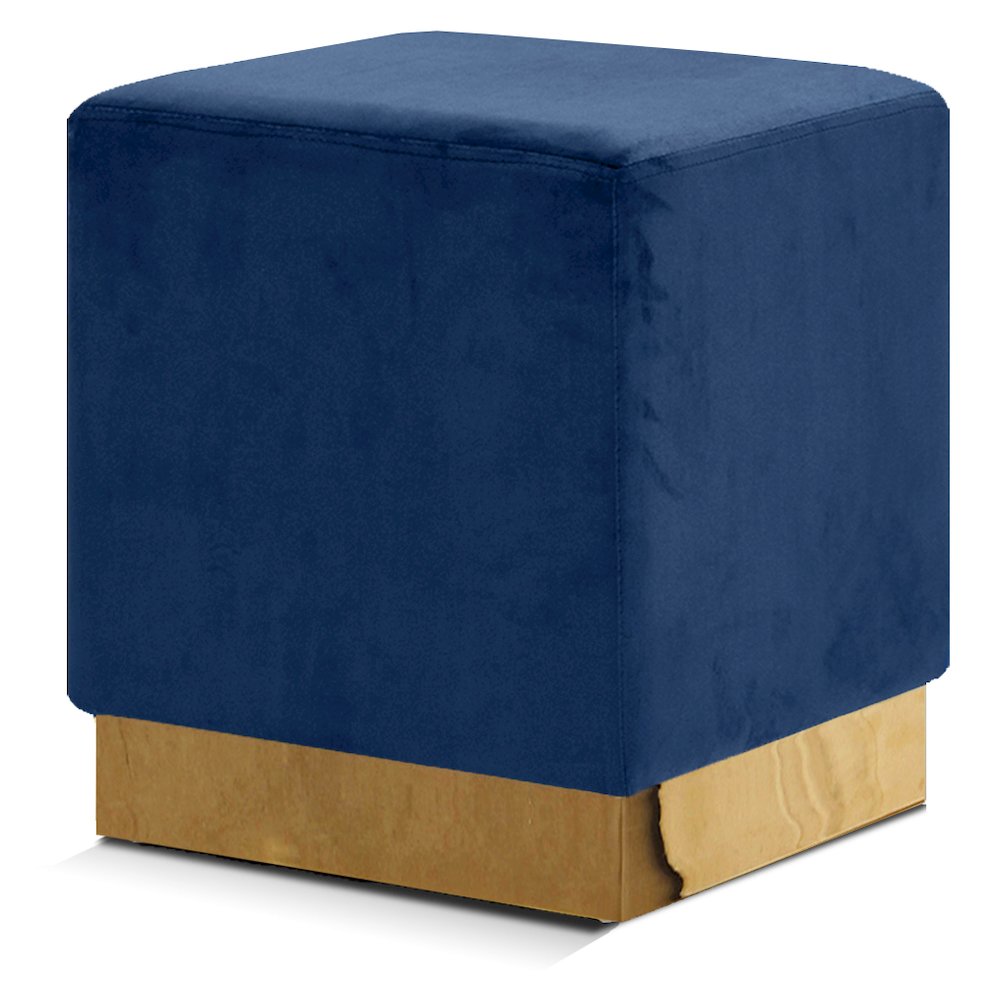 Jax Navy Velvet Ottoman/Stool