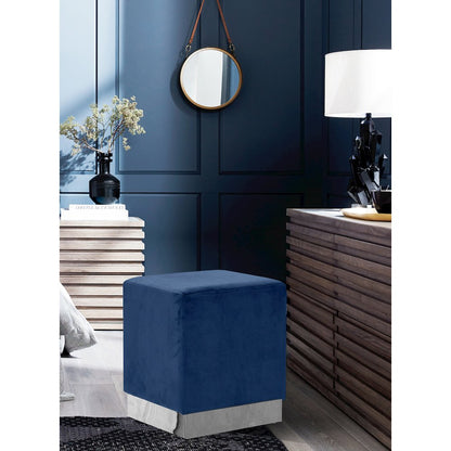 Jax Navy Velvet Ottoman/Stool