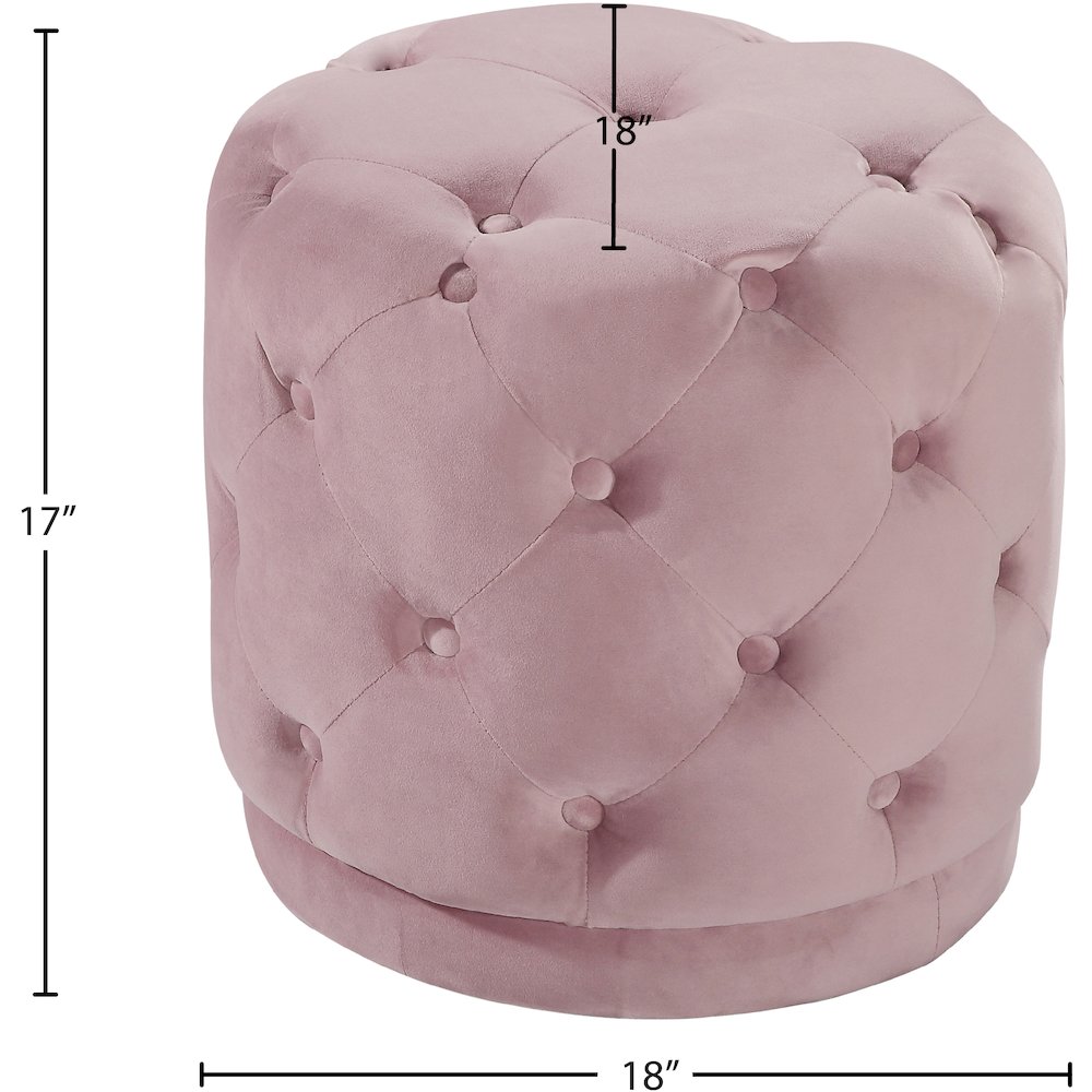 Harper Pink Velvet Ottoman/Stool