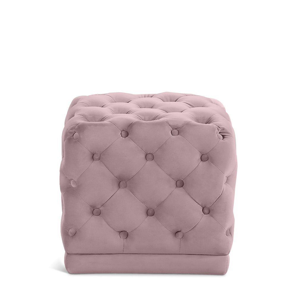 Stella Pink Velvet Ottoman/Stool