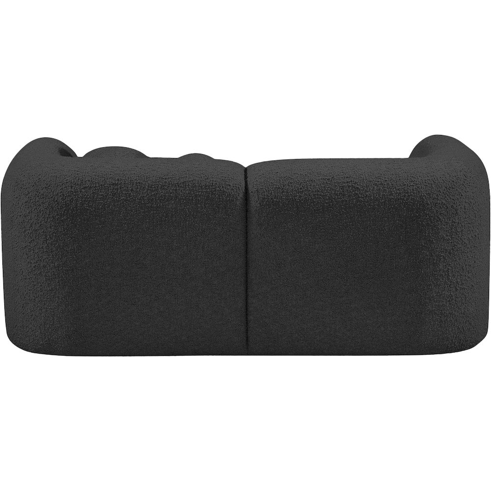 Emory Black Boucle Fabric Loveseat