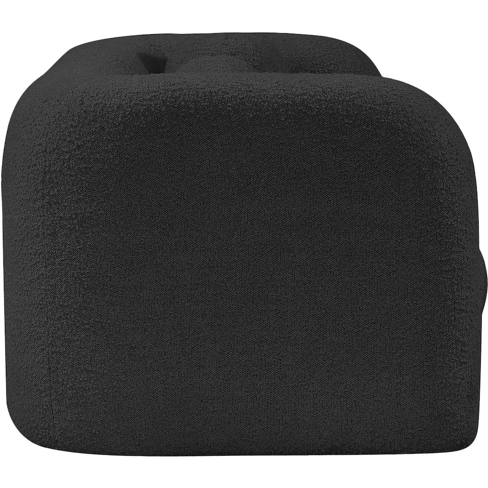 Emory Black Boucle Fabric Loveseat