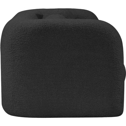 Emory Black Boucle Fabric Loveseat