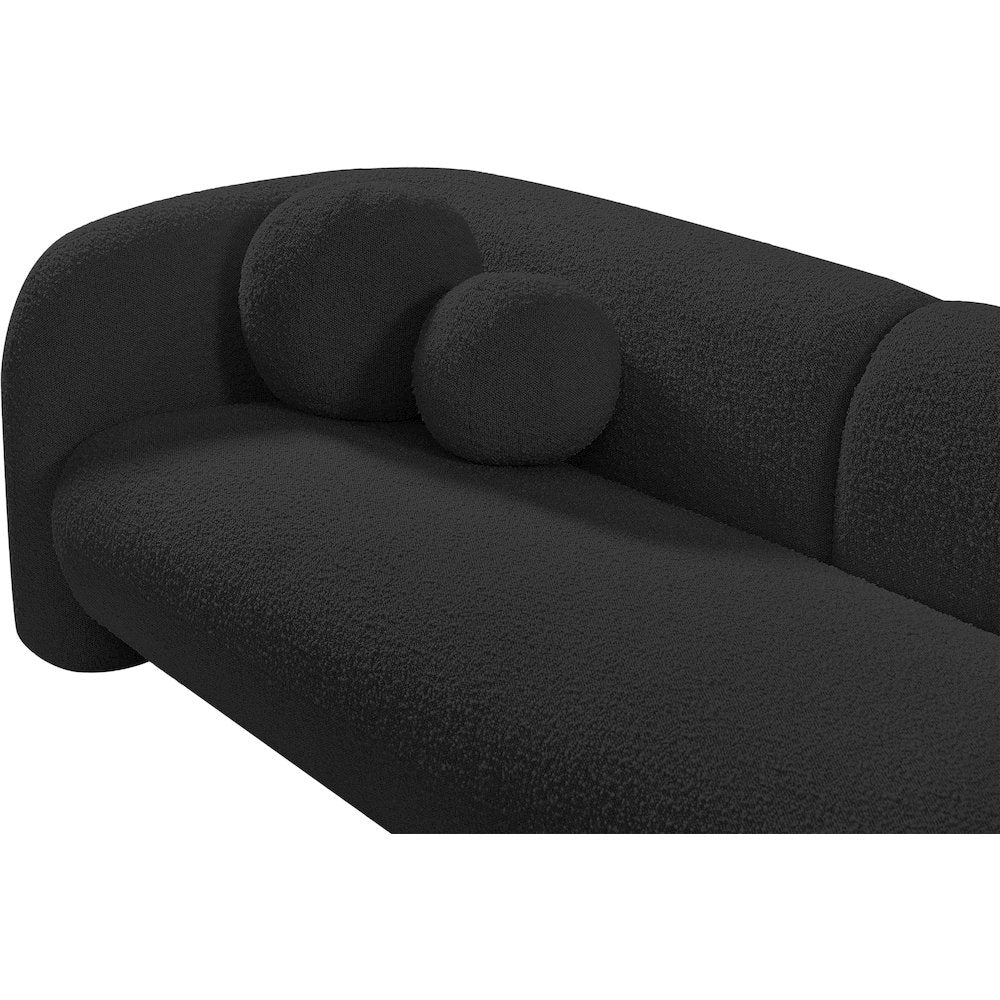 Emory Black Boucle Fabric Loveseat