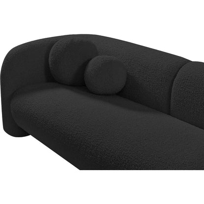 Emory Black Boucle Fabric Loveseat