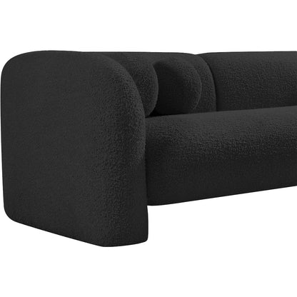 Emory Black Boucle Fabric Sofa