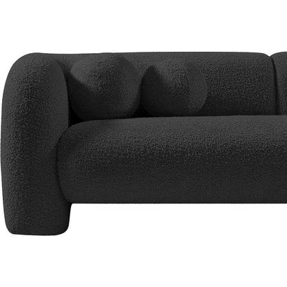 Emory Black Boucle Fabric Sofa