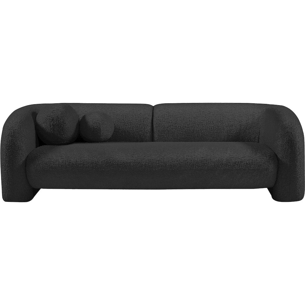 Emory Black Boucle Fabric Sofa