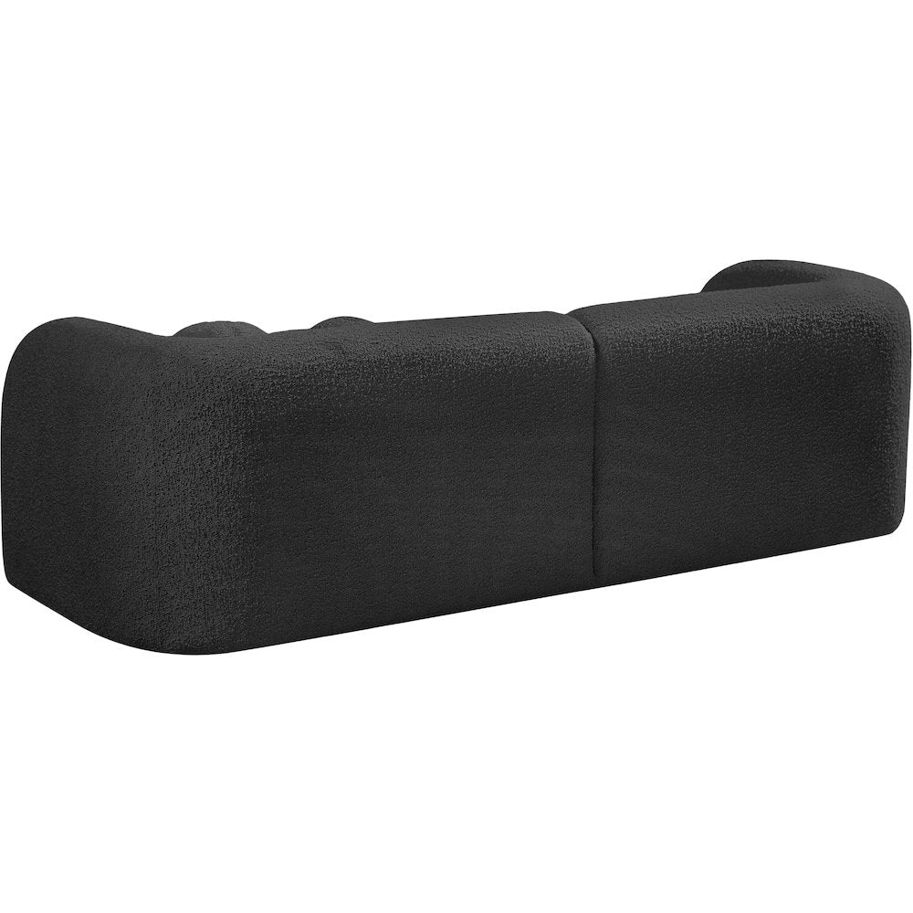 Emory Black Boucle Fabric Sofa