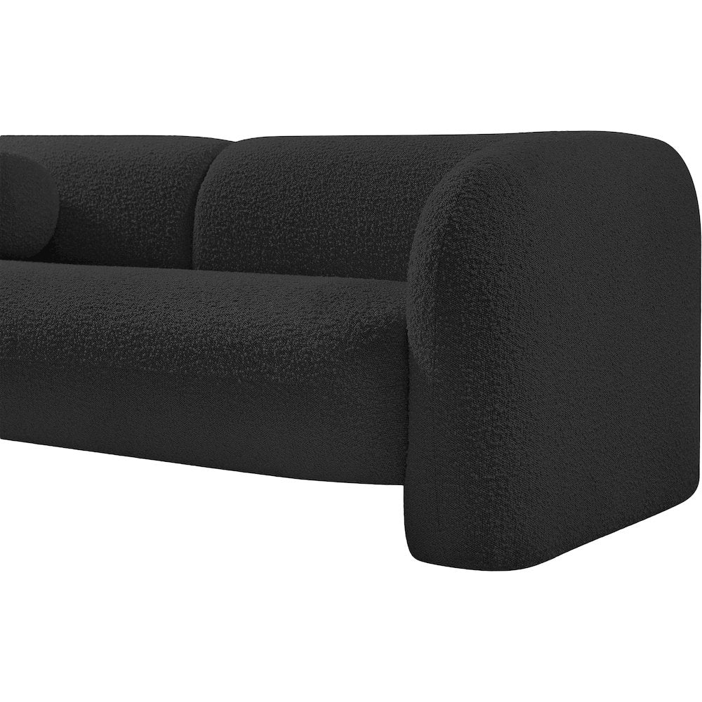 Emory Black Boucle Fabric Sofa
