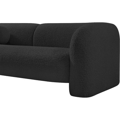 Emory Black Boucle Fabric Sofa