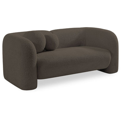 Emory Brown Boucle Fabric Loveseat