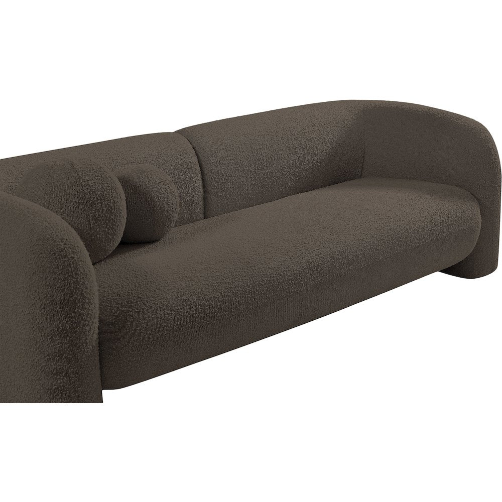 Emory Brown Boucle Fabric Loveseat